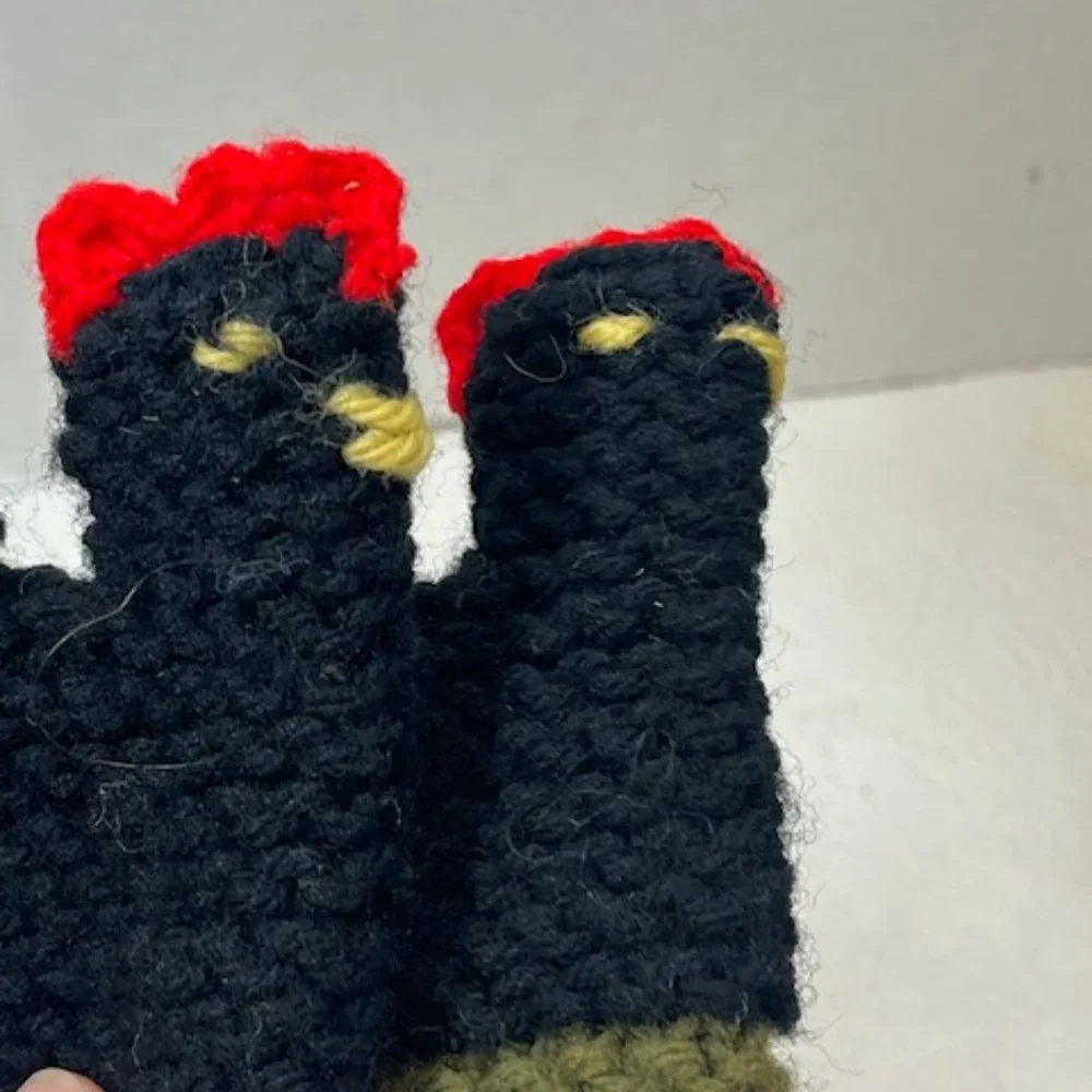 Two (2) Crocheted/Knitted Chicken/Hen Egg Cozies Covers Holder Decor 3
